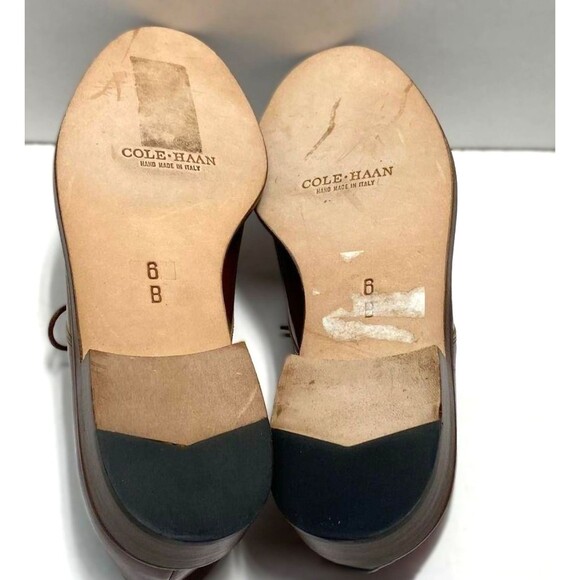 Vintage Cole Haan Brown Patent Leather Oxford Shoes- Made in Italy 6 B main image 6